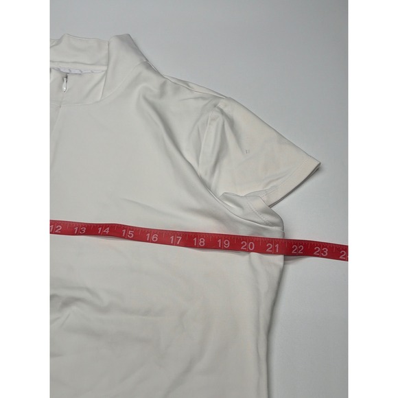 Tommy Bahama IslandZone White Golf Polo Shirt Women's L Quarter Zip Short Sleeve - Picture 8 of 9